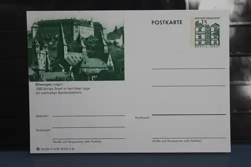 [Ansichtskarte] Ellwangen,  Bildpostkarte der Bundespost 1965. 