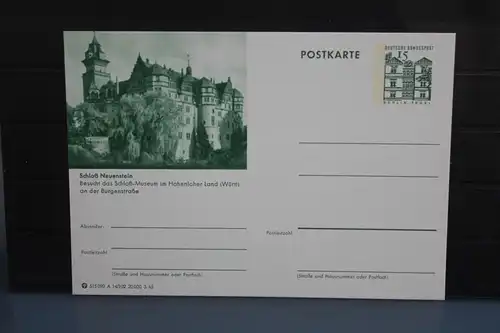 [Ansichtskarte] Schloß Neuenstein,  Bildpostkarte der Bundespost 1965. 