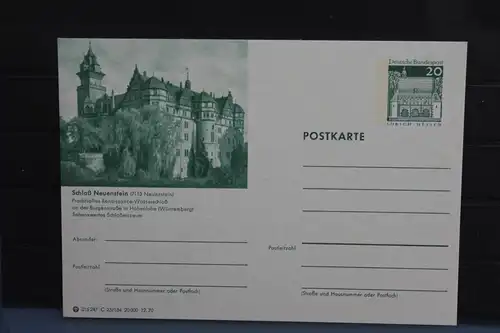 [Ansichtskarte] Schloß Neuenstein,  Bildpostkarte der Bundespost 1970. 