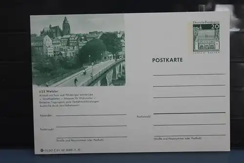 [Ansichtskarte] Wetzlar,  Bildpostkarte der Bundespost 1970. 