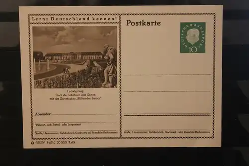 [Werbepostkarte] Bildpostkarte P 42 der Bundespost 1960: Ludwigsburg. 