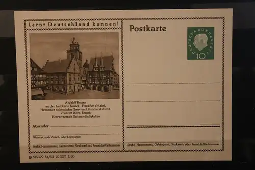 [Werbepostkarte] Bildpostkarte P 42 der Bundespost 1960: Alsfeld. 