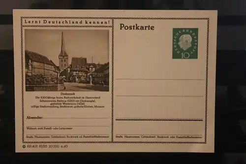 [Werbepostkarte] Bildpostkarte P 42 der Bundespost 1960: Duderstadt. 