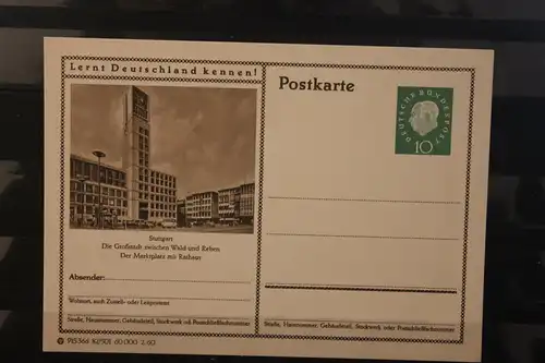 [Werbepostkarte] Bildpostkarte P 42 der Bundespost 1960: Stuttgart. 