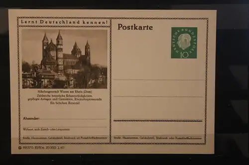 [Werbepostkarte] Bildpostkarte P 42 der Bundespost 1960: Worms. 