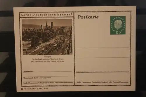 [Werbepostkarte] Bildpostkarte P 42 der Bundespost 1960: Stuttgart. 