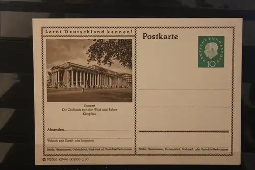 [Werbepostkarte] Bildpostkarte P 42 der Bundespost 1960: Stuttgart. 