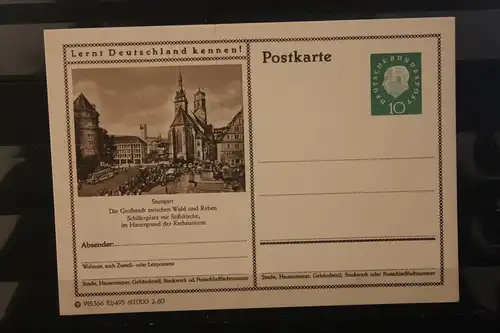 [Werbepostkarte] Bildpostkarte P 42 der Bundespost 1960: Stuttgart. 