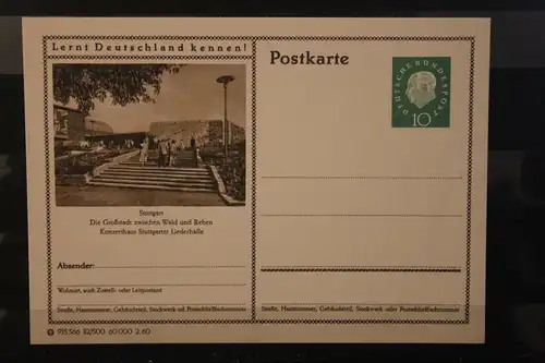 [Werbepostkarte] Bildpostkarte P 42 der Bundespost 1960: Stuttgart. 