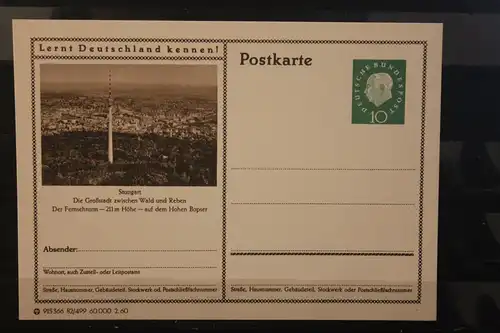 [Werbepostkarte] Bildpostkarte P 42 der Bundespost 1960: Stuttgart. 