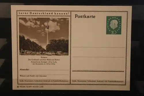 [Werbepostkarte] Bildpostkarte P 42 der Bundespost 1960: Stuttgart. 