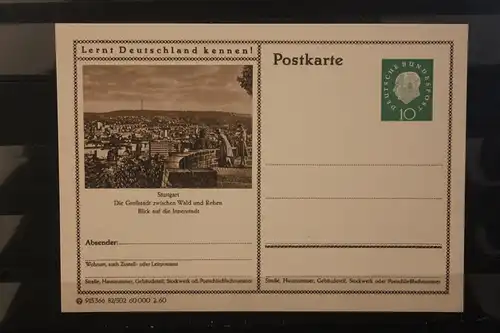 [Werbepostkarte] Bildpostkarte P 42 der Bundespost 1960: Stuttgart. 