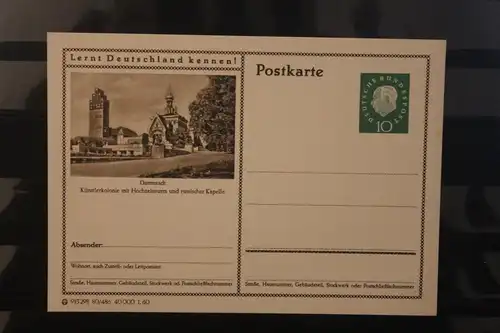 [Werbepostkarte] Bildpostkarte P 42 der Bundespost 1960: Darmstadt. 