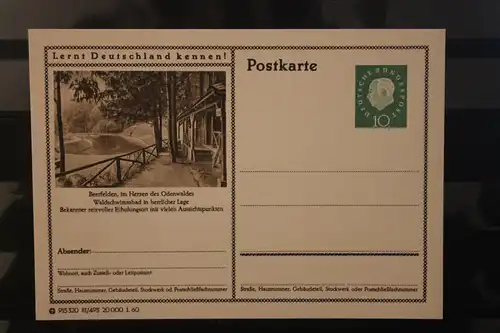 [Werbepostkarte] Bildpostkarte P 42 der Bundespost 1960: Beerfelden. 