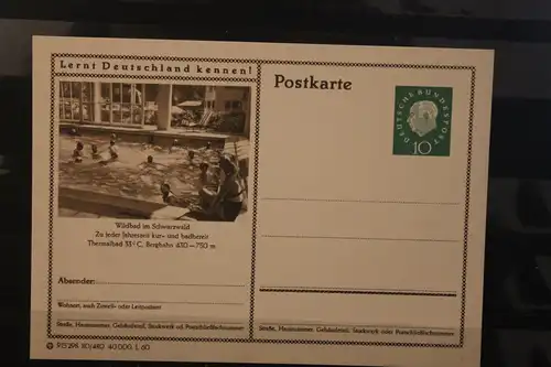 [Werbepostkarte] Bildpostkarte P 42 der Bundespost 1960: Wildbad. 