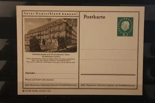 [Werbepostkarte] Bildpostkarte P 42 der Bundespost 1960: Mainz. 