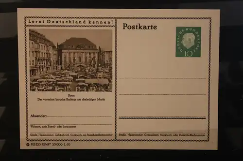 [Werbepostkarte] Bildpostkarte P 42 der Bundespost 1960: Bonn. 