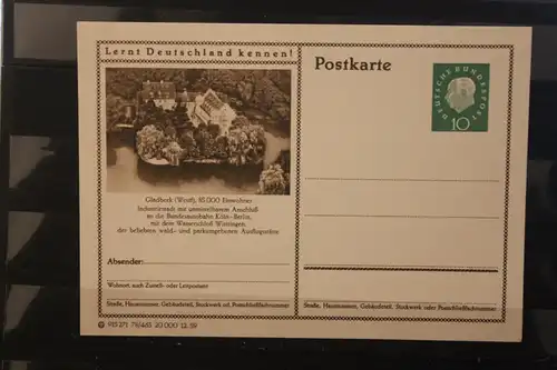 [Werbepostkarte] Bildpostkarte P 42 der Bundespost 1960: Gladbeck. 