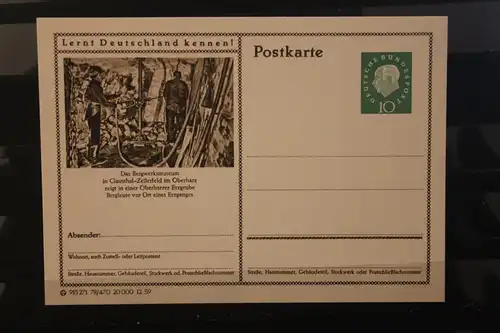 [Werbepostkarte] Bildpostkarte P 42 der Bundespost 1960: Clausthal-Zellerfeld. 