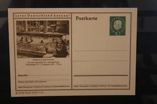 [Werbepostkarte] Bildpostkarte P 42 der Bundespost 1960: Wildbad. 