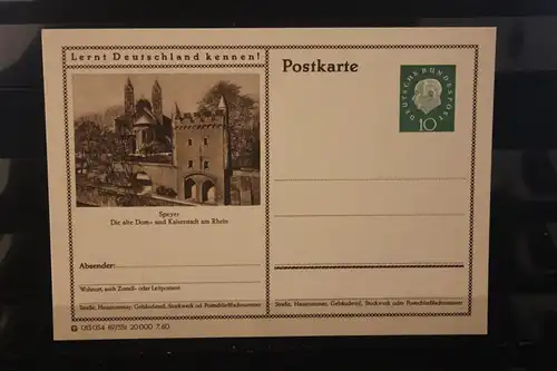 [Werbepostkarte] Bildpostkarte P 42 der Bundespost 1960: Speyer. 