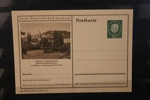 [Werbepostkarte] Bildpostkarte P 42 der Bundespost 1960: Ingelfingen. 