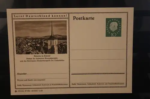 [Werbepostkarte] Bildpostkarte P 42 der Bundespost 1960: Beinstein. 