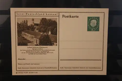 [Werbepostkarte] Bildpostkarte P 42 der Bundespost 1960: Heilbrunn. 