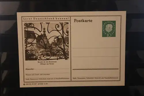 [Werbepostkarte] Bildpostkarte P 42 der Bundespost 1960: Esslingen. 