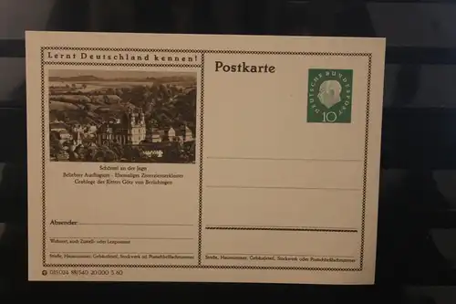 [Werbepostkarte] Bildpostkarte P 42 der Bundespost 1960: Schöntal. 