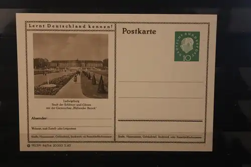 [Werbepostkarte] Bildpostkarte P 42 der Bundespost 1960: Ludwigsburg. 