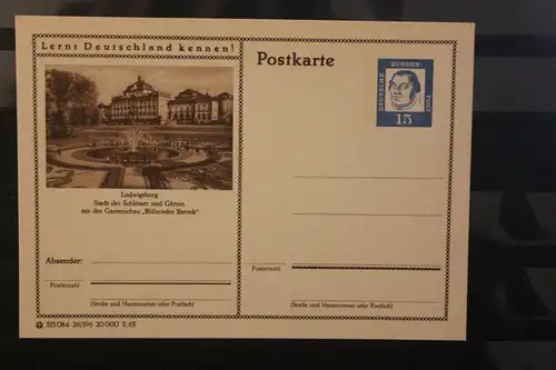 [Werbepostkarte] Bildpostkarte P 81 der Bundespost 1963: Ludwigsburg. 