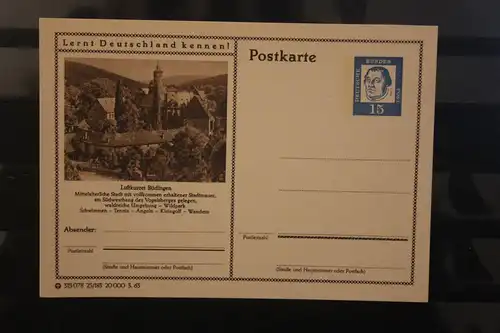 [Werbepostkarte] Bildpostkarte P 81 der Bundespost 1963: Büdingen. 