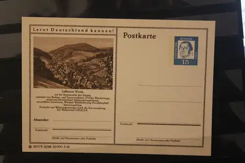 [Werbepostkarte] Bildpostkarte P 81 der Bundespost 1963: Wieda. 