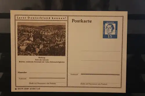 [Werbepostkarte] Bildpostkarte P 81 der Bundespost 1963: Weilburg. 