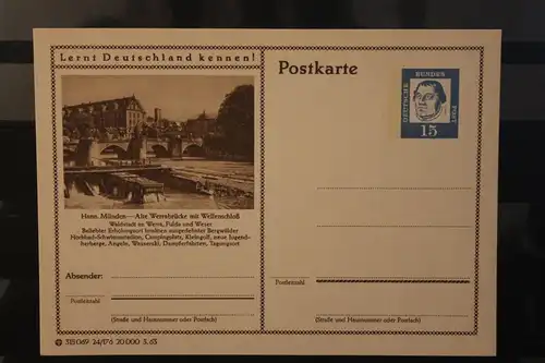 [Werbepostkarte] Bildpostkarte P 81 der Bundespost 1963: Hann. Münden. 