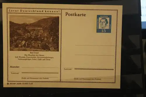 [Werbepostkarte] Bildpostkarte P 81 der Bundespost 1963: Bad Grund. 