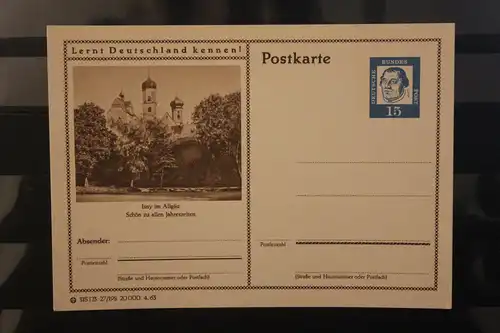 [Werbepostkarte] Bildpostkarte P 81 der Bundespost 1963: Isny. 