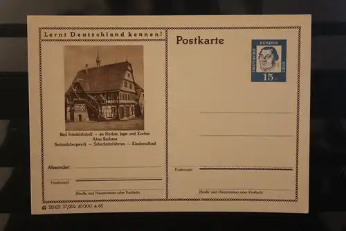 [Werbepostkarte] Bildpostkarte P 81 der Bundespost 1963: Bad Friedrichshall. 