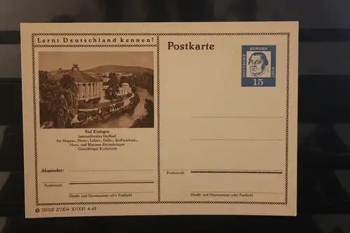[Werbepostkarte] Bildpostkarte P 81 der Bundespost 1963: Bad Kissingen. 
