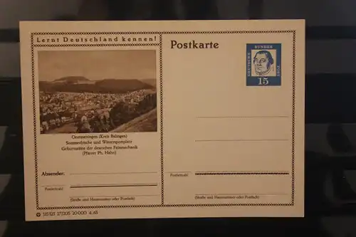 [Werbepostkarte] Bildpostkarte P 81 der Bundespost 1963: Onstmettingen. 