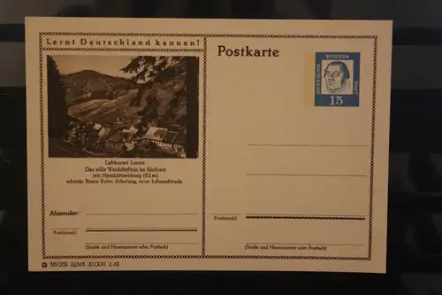 [Werbepostkarte] Bildpostkarte P 81 der Bundespost 1963: Lonau. 