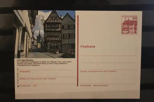 [Werbepostkarte] Bildpostkarte P 138; Teilserie "I" der Bundespost 1983: Bad Wimpfen. 