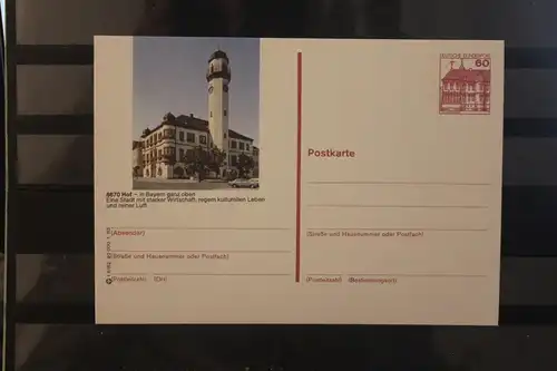 [Werbepostkarte] Bildpostkarte P 138; Teilserie "I" der Bundespost 1983: Hof. 