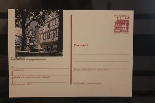 [Werbepostkarte] Bildpostkarte P 138; Teilserie "I" der Bundespost 1983: Bensheim. 