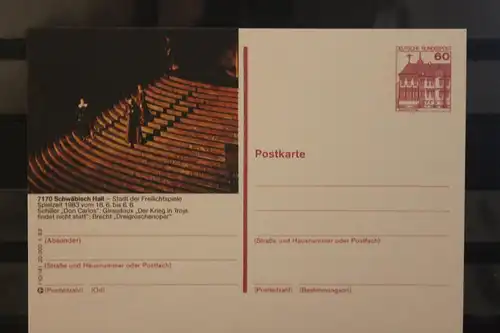 [Werbepostkarte] Bildpostkarte P 138; Teilserie "I" der Bundespost 1983:Schwäbisch Hall. 