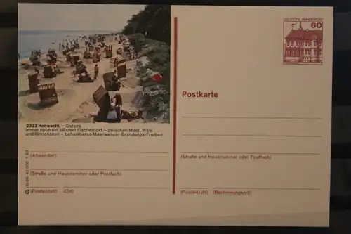 [Werbepostkarte] Bildpostkarte P 138; Teilserie "I" der Bundespost 1983:Hohwacht. 