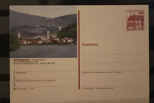 [Werbepostkarte] Bildpostkarte P 138; Teilserie "I" der Bundespost 1983:Deggendorf. 