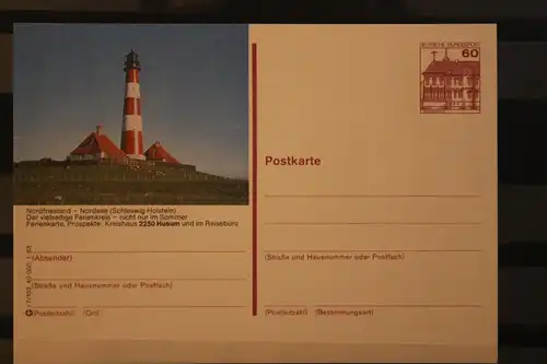 [Werbepostkarte] Bildpostkarte P 138; Teilserie "I" der Bundespost 1983:Husum ; Leuchtturm. 