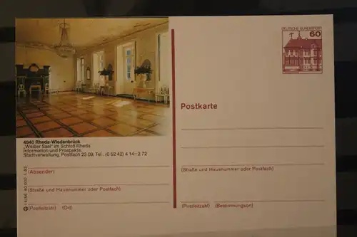 [Werbepostkarte] Bildpostkarte P 138; Teilserie "I" der Bundespost 1983:Rheda-Wiedenbrück. 